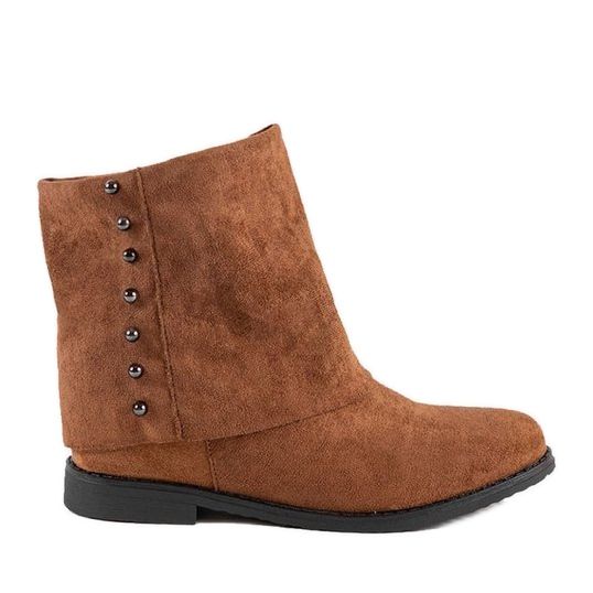 Boots camel sur le talon compensé Lana recouvert brun