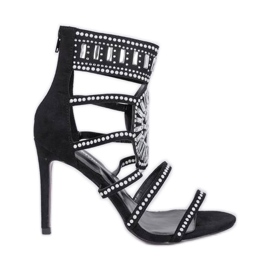 Sandales noires à talon aiguille de Tisha