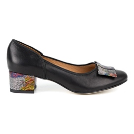 Olivier Chaussures pour femmes en cuir à talons hauts 2261 noir le noir