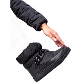 S. BARSKI Bottes de neige avec chaîne S.BARSKI le noir