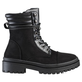 Super Mode Bottes décontractées Trappeurs le noir