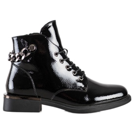 Bottines vernies élégantes par Sergio Leone noir