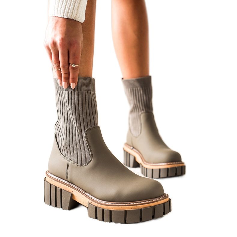 Seastar Bottines Jodhpur boots avec chaussette beige vert