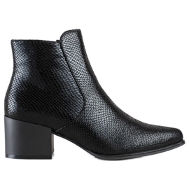 Bottes Sergio Leone à imprimé serpent chatoyant noir