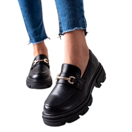 Diamantique Mocassins en cuir écologique le noir Diamantique Mocassins en cuir écologique le noir