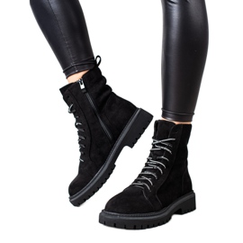 Goodin Bottes de trappeur en daim noir