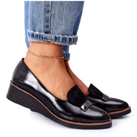 Chaussures Compensées Laquées POTOCKI 12032 Noir le noir