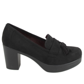 Escarpins sur le montant et la plate-forme noir 8B817 Noir