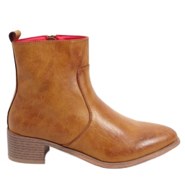 Bottines à talons camel F5790 Camel brun