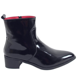 Bottines à talons laquées noires F5790 le noir
