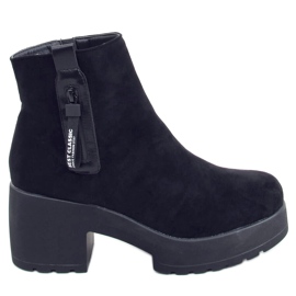 Noir TX-1858-1 Bottines compensées noires le noir