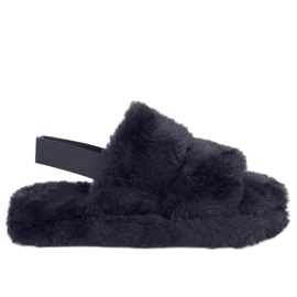 Chaussons Fourrure Femme Noir N-92 Noir le noir