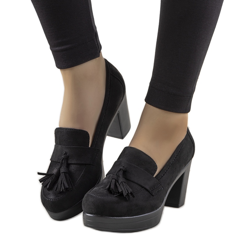 Mocassins noirs sur le post Himmel le noir Mocassins noirs sur le post Himmel le noir