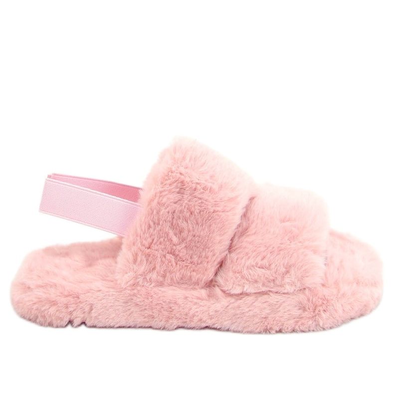 Chaussons femme en fourrure, rose sale N-92 Pink Chaussons femme en fourrure, rose sale N-92 Pink