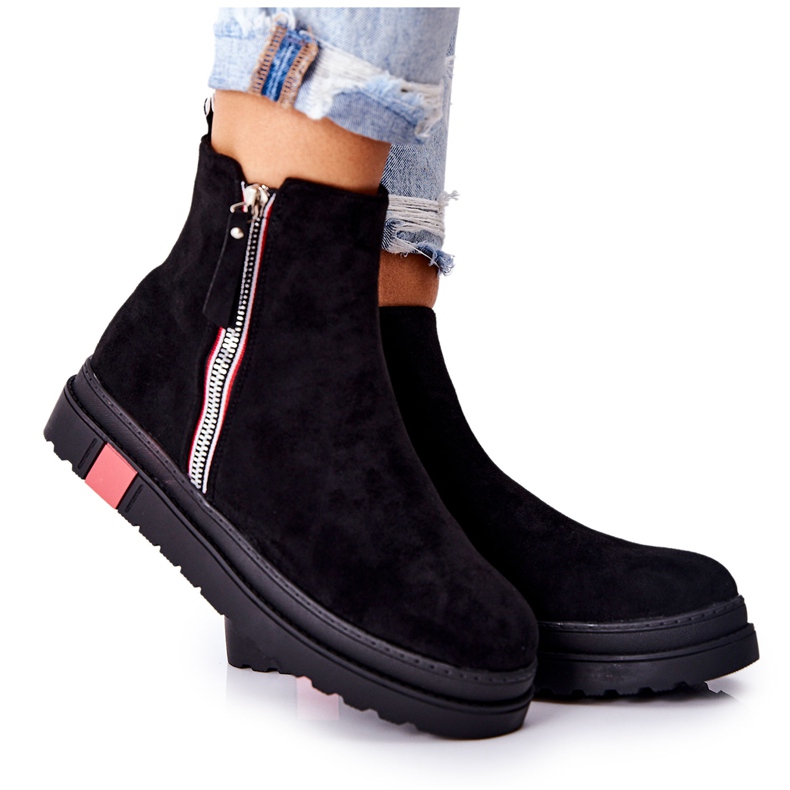 PS1 Bottines en daim Bottines Jodhpur Sur la plateforme noire Nessa le noir