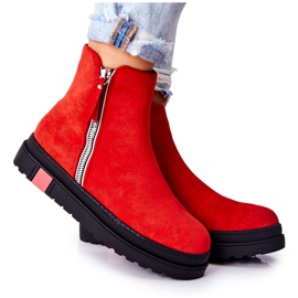 PS1 Bottines en daim Bottines Jodhpur sur la plate-forme Nessa rouge
