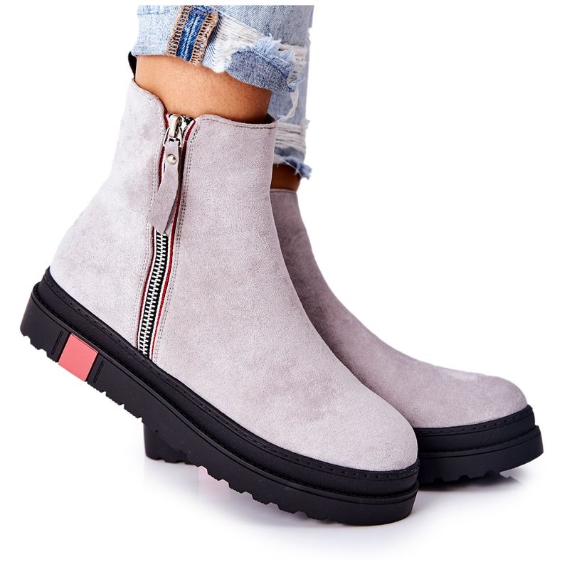 PS1 Suede Booties Jodhpur boots sur la plateforme Grey Nessa gris PS1 Suede Booties Jodhpur boots sur la plateforme Grey Nessa gris