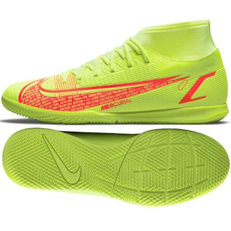 Nike Mercurial Superfly 8 Club Ic M CV0954 760 chaussures de football vert jaune jaunes