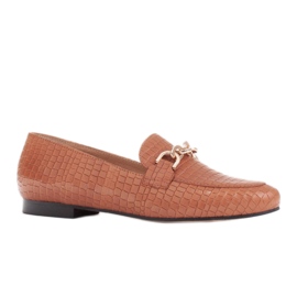 Marco Shoes Ballerines avec une chaîne en or brun Marco Shoes Ballerines avec une chaîne en or brun