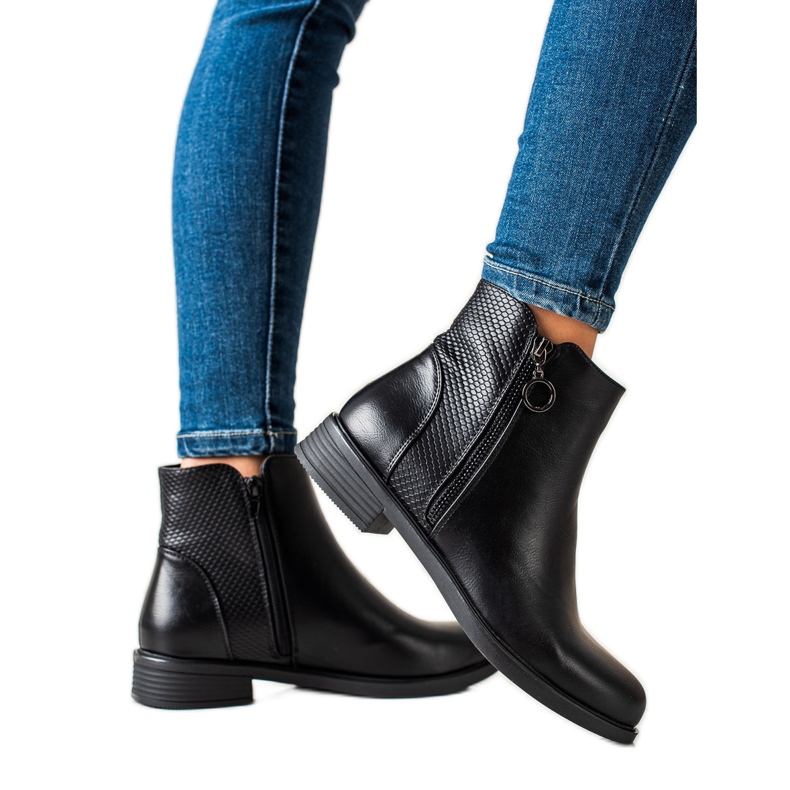 TRENDI Bottes noires à la mode le noir