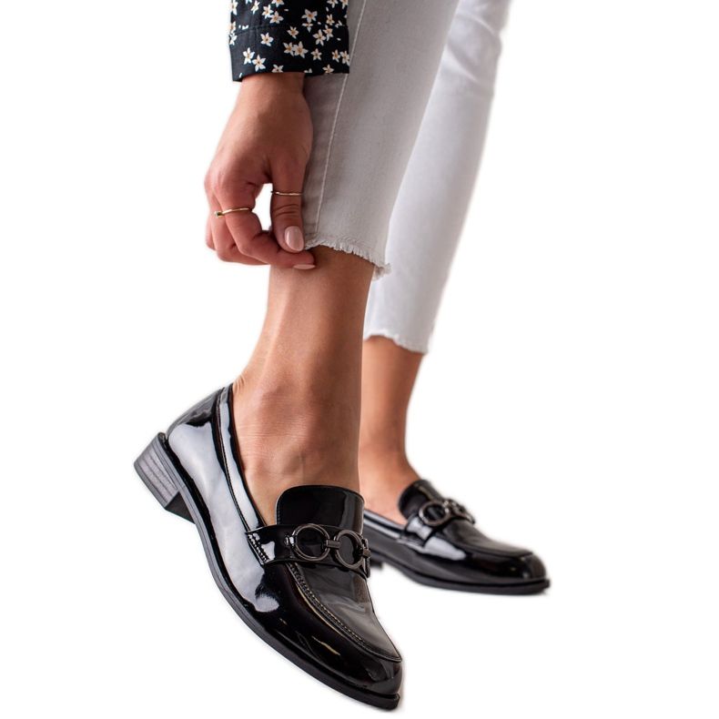 Goodin Mocassins laqués le noir