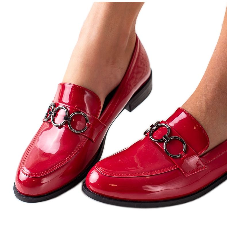 Goodin Mocassins laqués rouge
