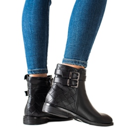 Goodin Bottes noires à boucles le noir
