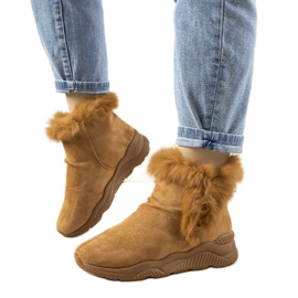 Bottes de neige Madrigal camel avec fourrure brun