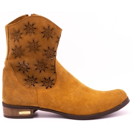 Olivier Bottes ajourées confortables Janet rouges orange Olivier Bottes ajourées confortables Janet rouges orange