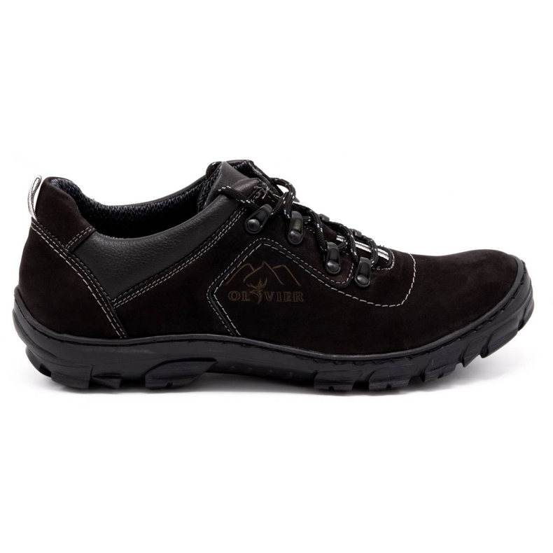 Olivier Chaussures trekking homme 7109 nubuck noir le noir