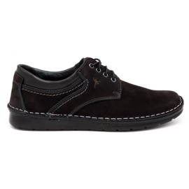 Olivier Chaussures casual en cuir pour hommes 7095 nubuck noir le noir