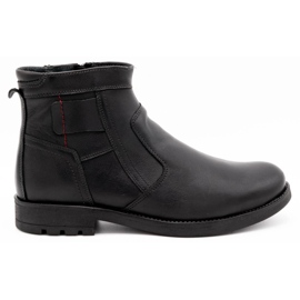 Olivier Bottines d'hiver en cuir homme 302MP noir