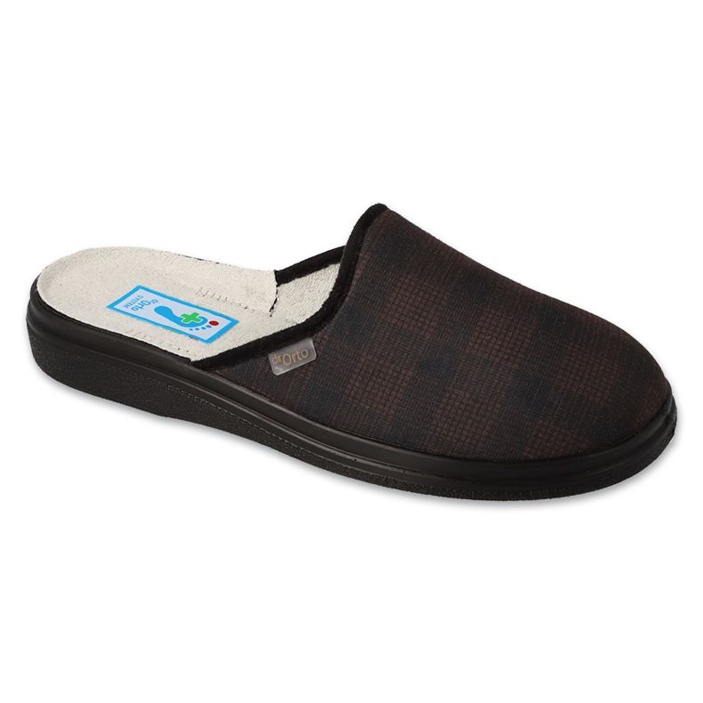 Befado Dr.Orto Men's Slippers dans un damier 132M017 gris