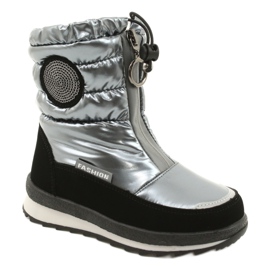 Evento Bottes de neige Bottes hautes pour enfants Miss❤E 21DZ23-4324 Gris noir argent