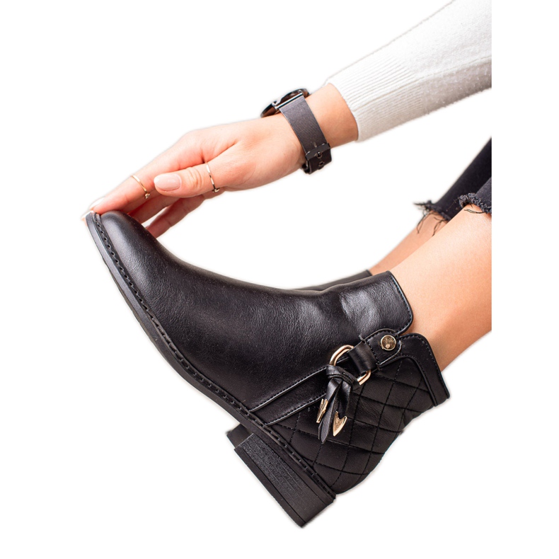 Goodin Bottines avec empiècement matelassé le noir