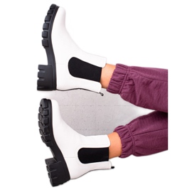 Goodin Chelsea boots sur la plateforme blanc