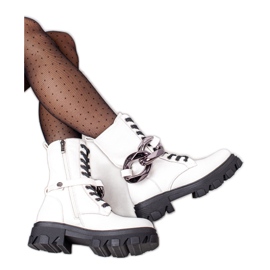 S. BARSKI Bottes Workery Z Ozdobie S.BARSKI blanc