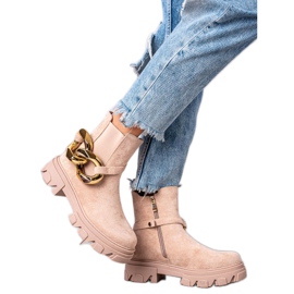 S. BARSKI Boots en daim sur la plateforme S.BARSKI beige