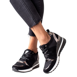 Baskets compensées noires VINCEZA