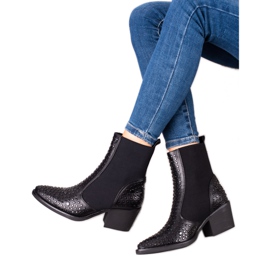 TRENDI Bottines Jodhpur Fashion noires