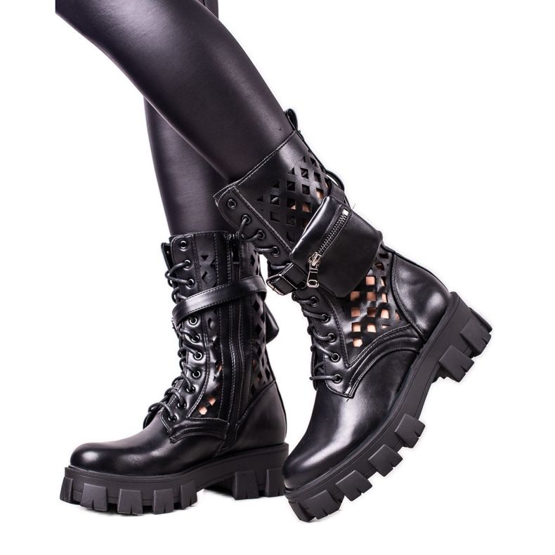 Sweet Shoes Travailleurs noirs ajourés le noir