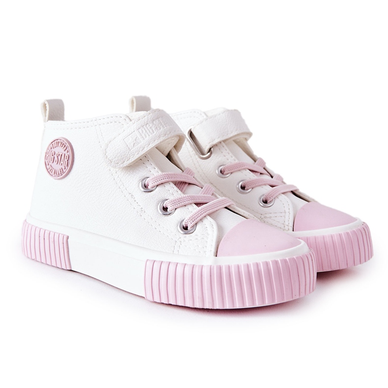 Baskets Hautes Enfant Avec Velcro Big Star II374014 Blanc blanche rose