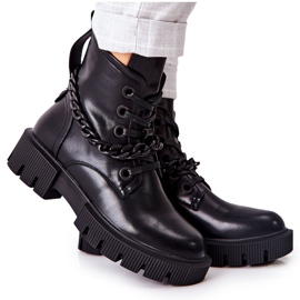 FB2 Bottes en cuir Workers Black Izzy noir