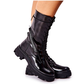 Boots Laquées Sergio Leone TR747 Boots Noires