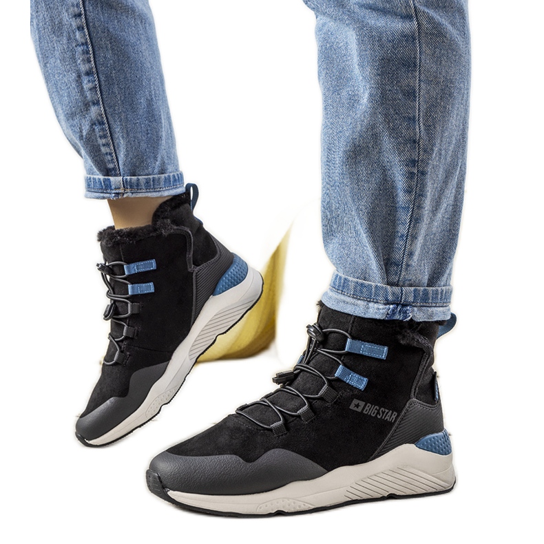 Bottes de neige noires et élégantes de Big Star pour femmes de Cotto le noir