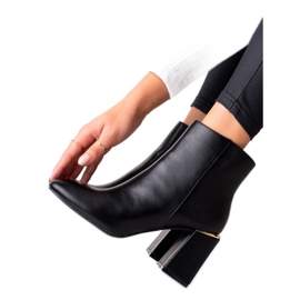 Diamantique Bottines élégantes avec empiècement doré noir