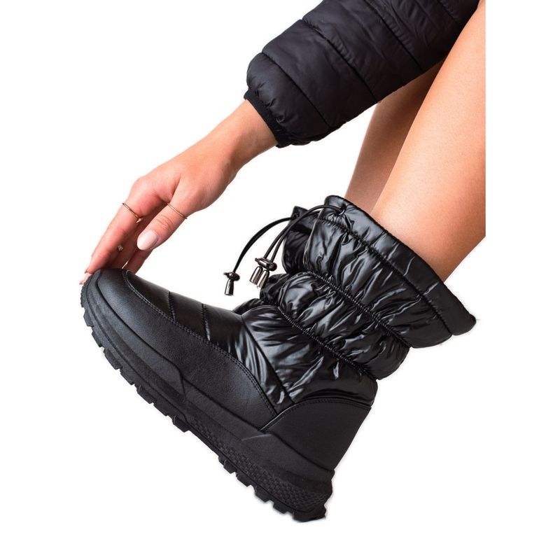 TRENDI Bottes de neige noires à la mode le noir