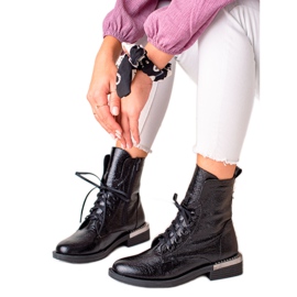W. Potocki Bottines élégantes à lacets Potocki le noir