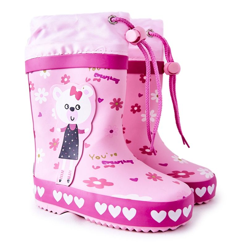 Galoches en caoutchouc rose pour enfants Zinstina's Bear Galoches en caoutchouc rose pour enfants Zinstina's Bear