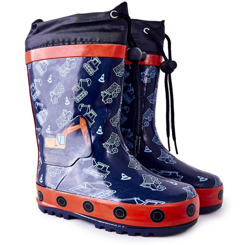 Bottes Wellington en caoutchouc pour enfants Pertris Excavator bleu marin Bottes Wellington en caoutchouc pour enfants Pertris Excavator bleu marin